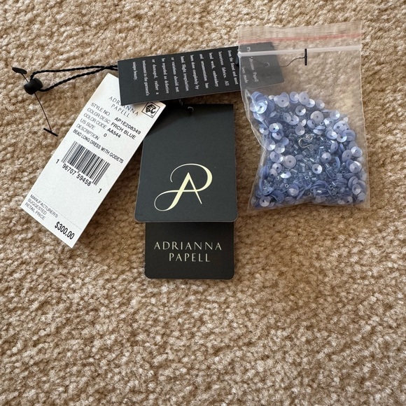 Adrianna Papell Blue Embellished Halter Maxi Gown, like new, wore it for 4 hours - Picture 6 of 6
